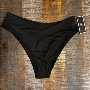NWT SherryDC Women's V Cut High Waisted Bikini Bottom High Leg Cut Swimsuit